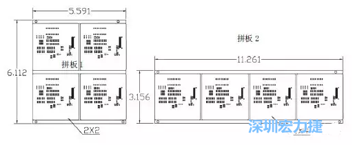 如圖9所示在兩種拼板中PCB單元的排列方式不同。拼板方式是V-CUT。這兩種拼板尺寸有明顯的的差異，將導(dǎo)致各自所需的生產(chǎn)拼板尺寸改變-深圳宏力捷