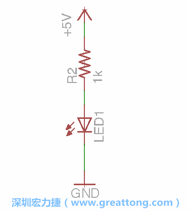如圖所示放置一個開關(guān)（switch）、10K電阻器（10k resistor）和0.1μF的電容（0.1μF capacitor），并把開關(guān)的一端連到接地端上。