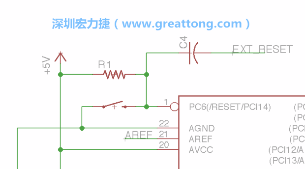 很多PCB設(shè)計者的設(shè)計不符合人體工學，他們使用很小的按鈕、不方便的元件配置和難以解讀的標簽，千萬不要變成這樣！這次我們的設(shè)計有一個大小合適的重置按鈕（reset button）和可以清楚辨認是否已經(jīng)接上電源的LED指示燈。