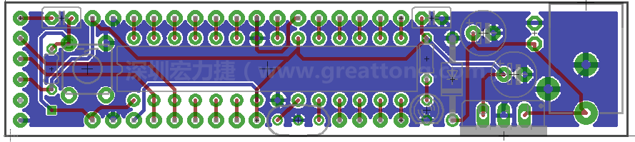 以上就是布線的所有步驟了。接下來就只剩下絲印（silk-screen）、建立Gerber檔跟drill檔和送去印刷電路板廠制作的步驟。