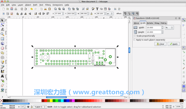 首先，你需要取得電路板設(shè)計圖的PNG圖檔，才能在上面進(jìn)行繪制。這件事做起來比用說的難上許多，而其中一種方法如下所示（我們會先假設(shè)你正在使用Inkscape向量繪圖工具）。