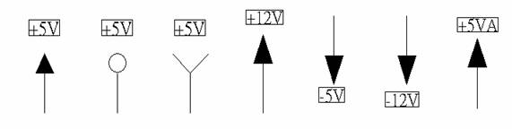 電源符號有下列幾種，可使用鍵盤 [Ctrl + Tab] 鍵切換：